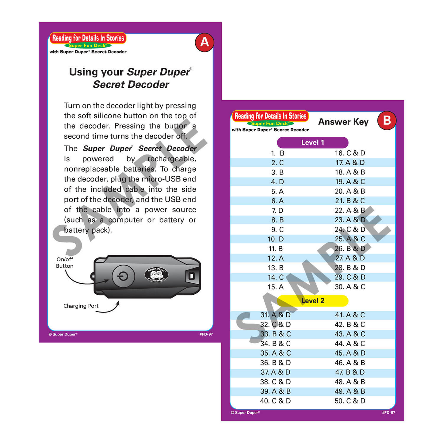 Reading for Details in Stories Super Fun Deck