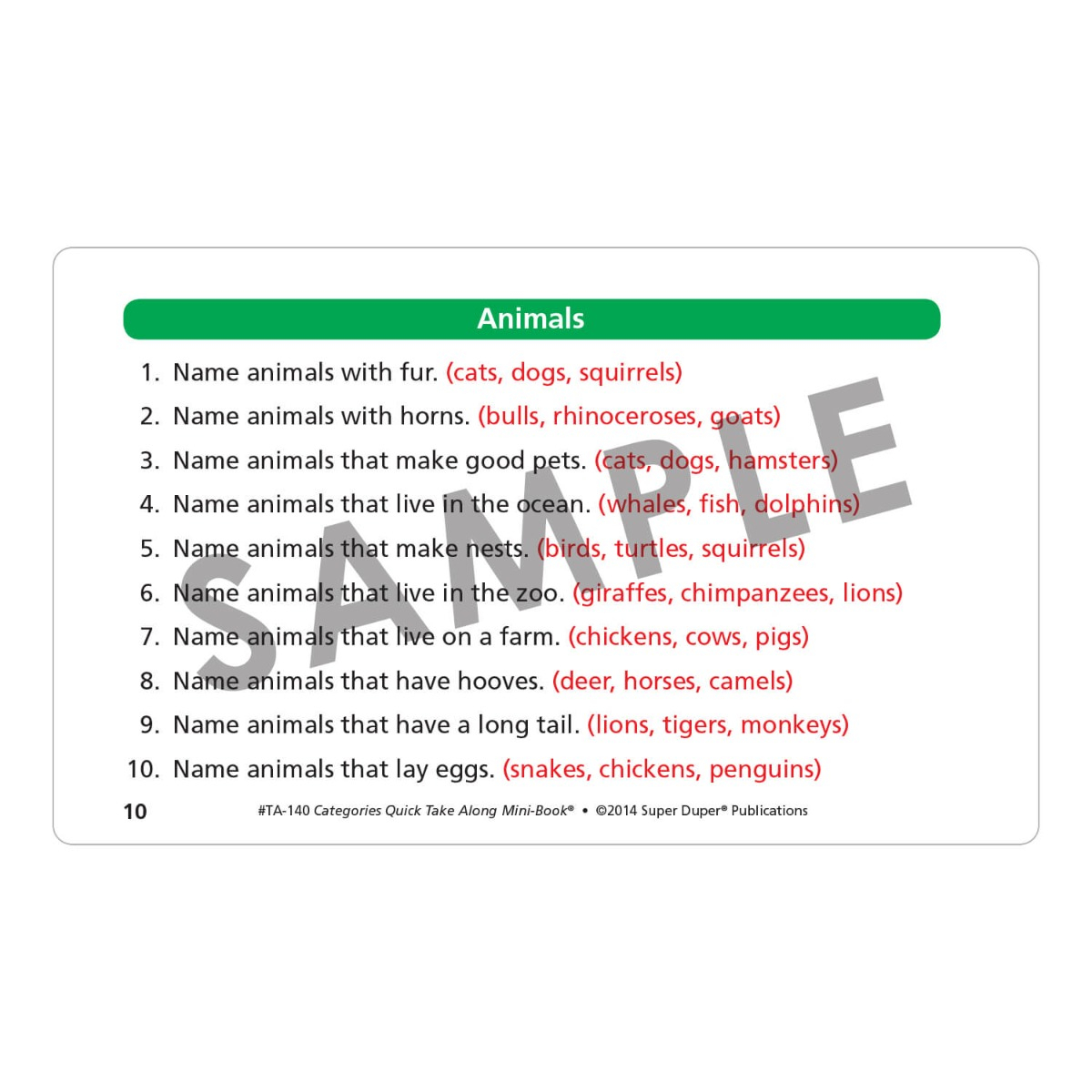Categories Quick Take Along
