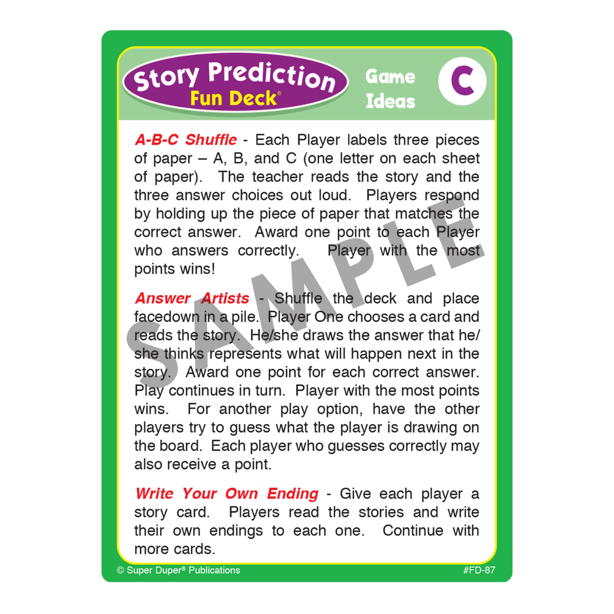 Story Prediction Fun Deck