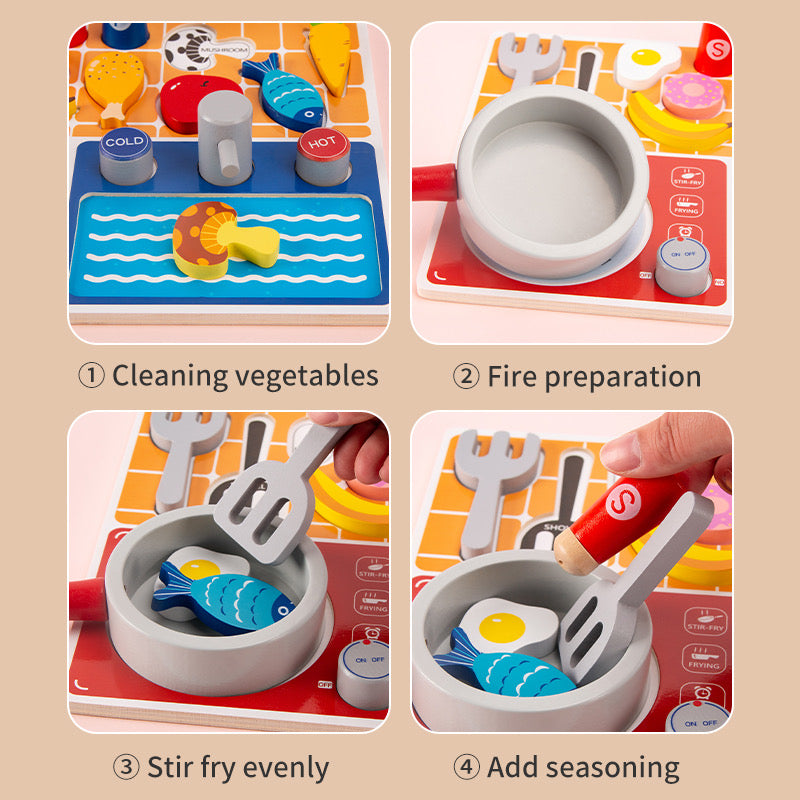 Flat Kitchen Wooden Set