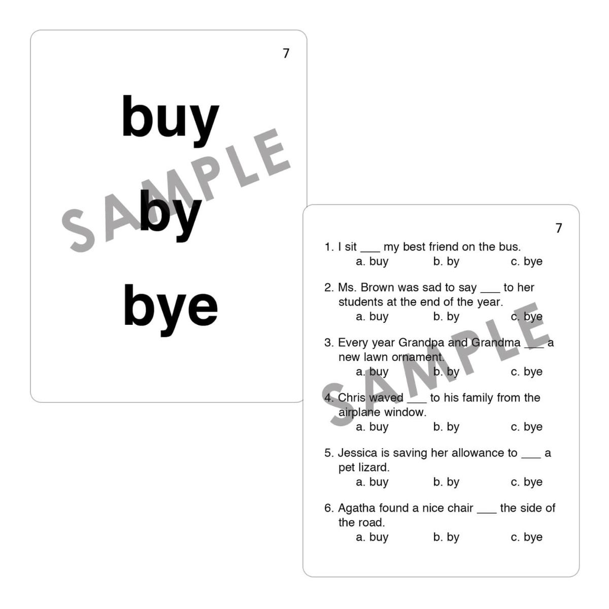 Homophones in Sentences Fun Deck