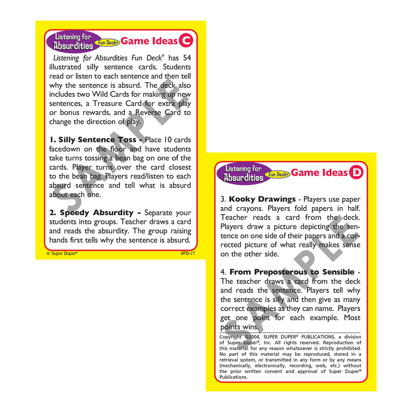 Listening for Absurdities Fun Deck