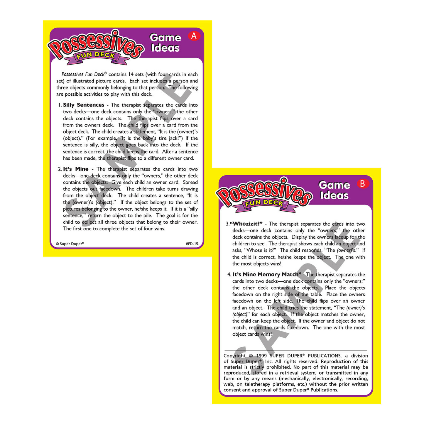 Possessives Fun Deck