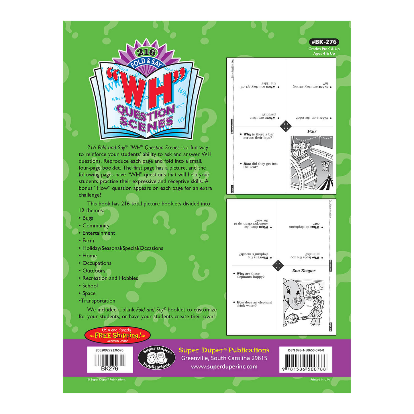 216 Fold & Say WH Question Scenes