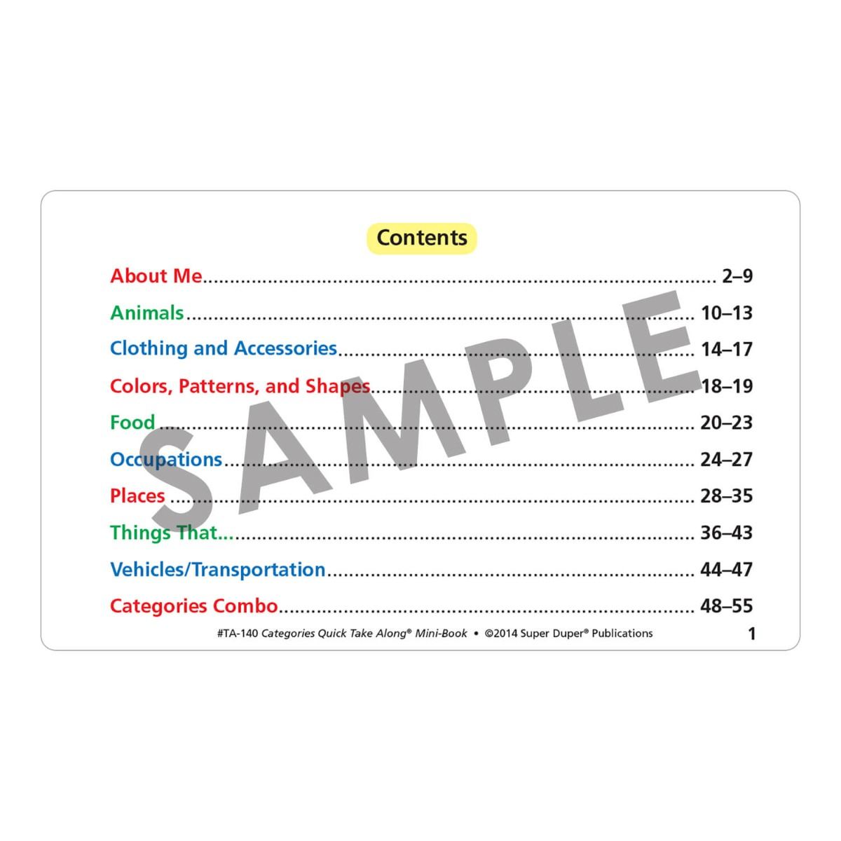 Categories Quick Take Along