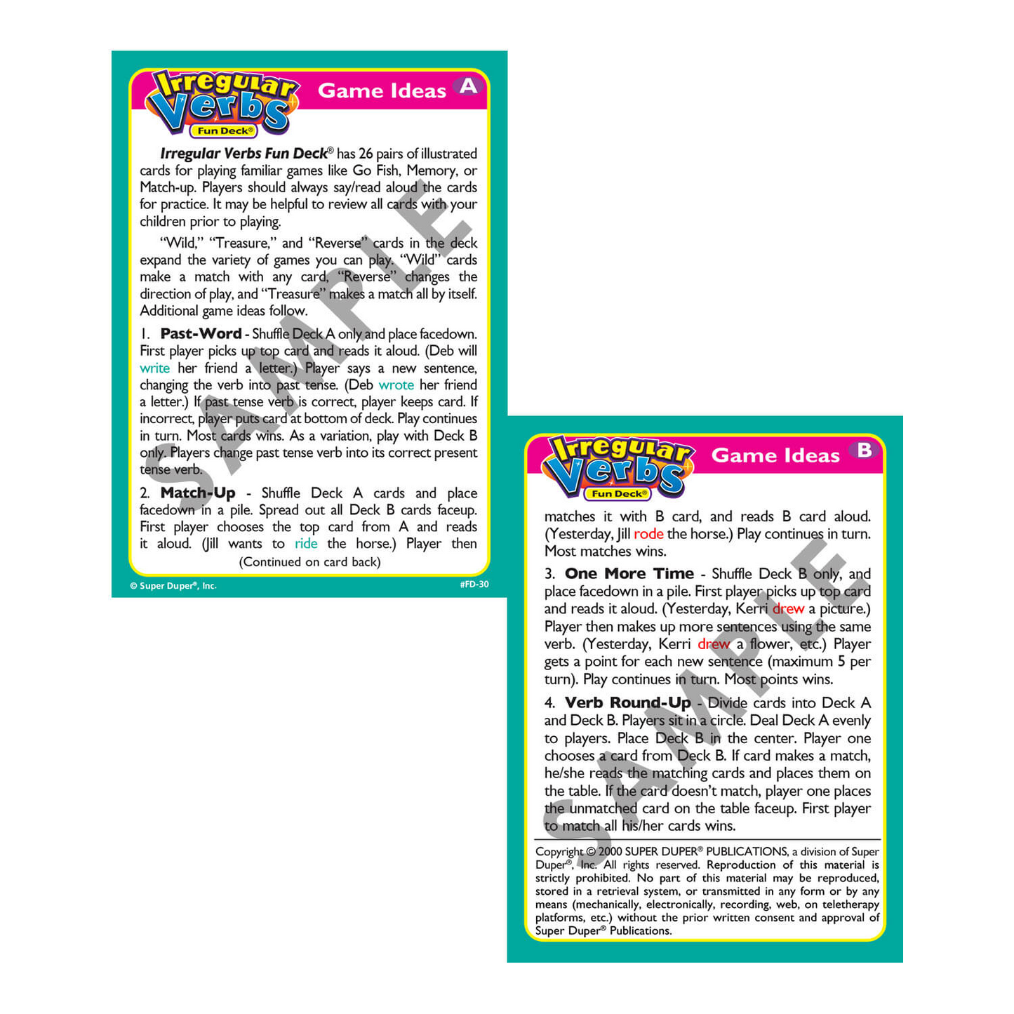 Irregular Verbs Fun Deck