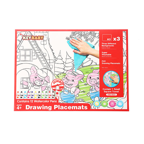 Drawing Placemat with Erasable/Washable Markers