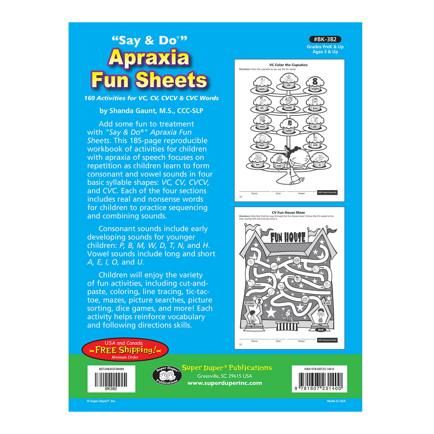 Say and Do Apraxia Fun Sheets