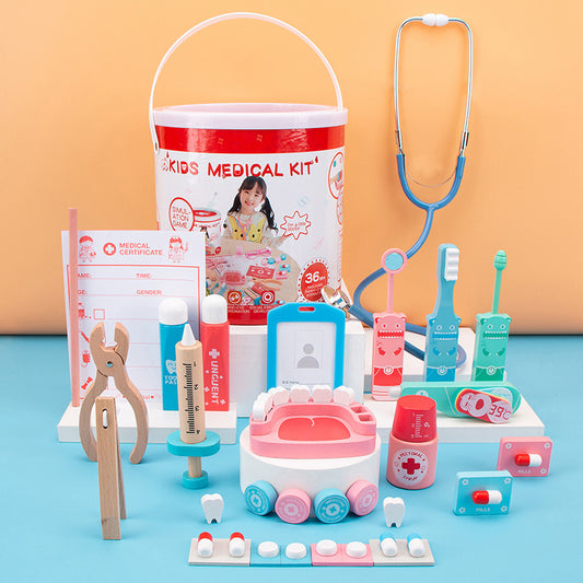 Medical Kit Wooden Bucket (Doctor and Dentist)