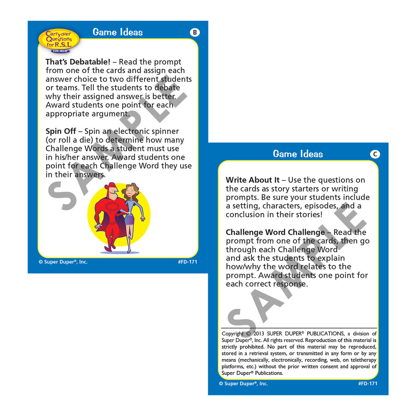 Carryover Questions for R, S, L Fun Deck