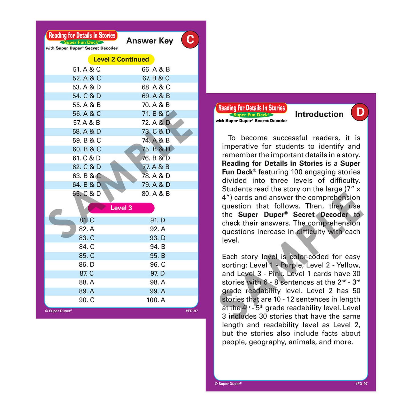 Reading for Details in Stories Super Fun Deck