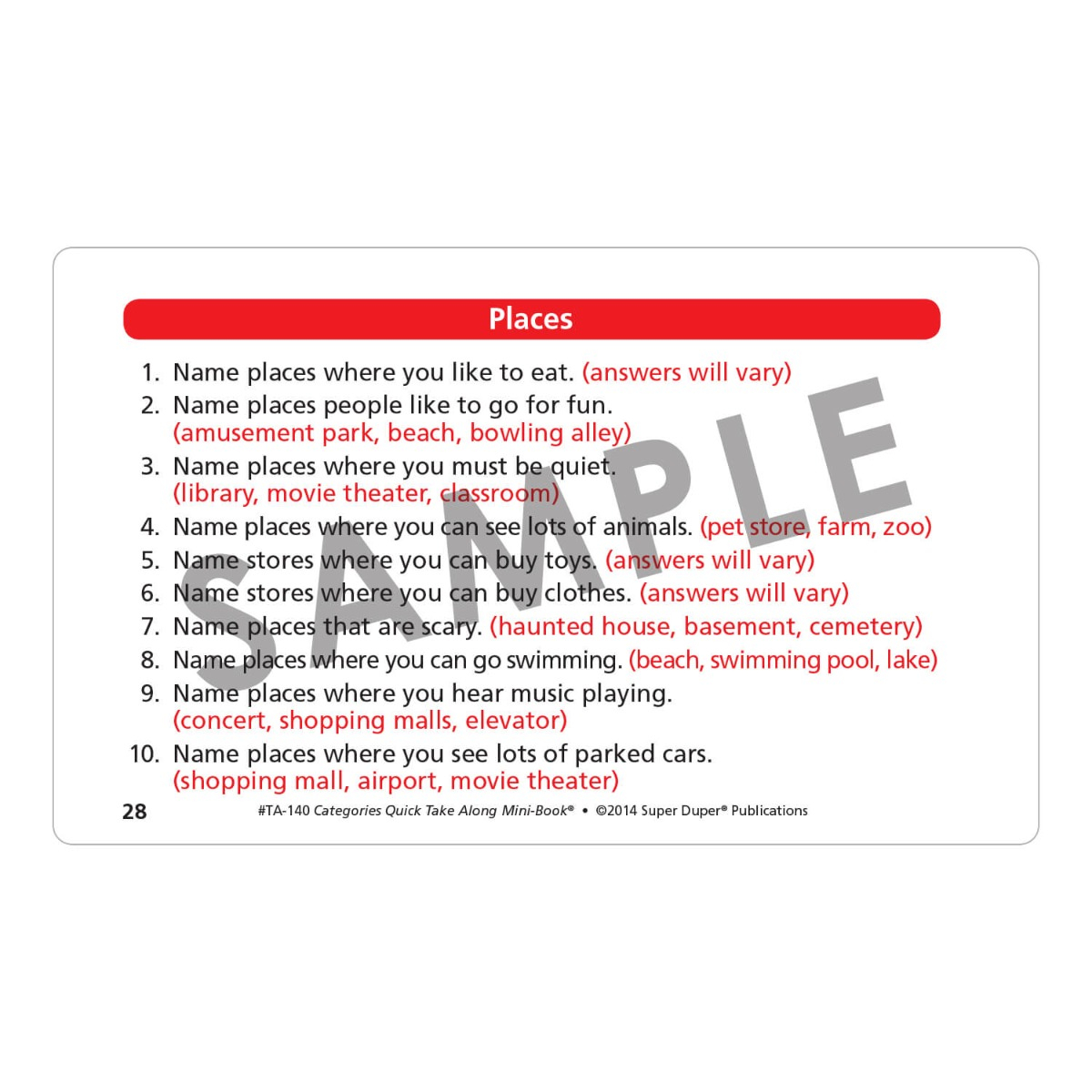 Categories Quick Take Along