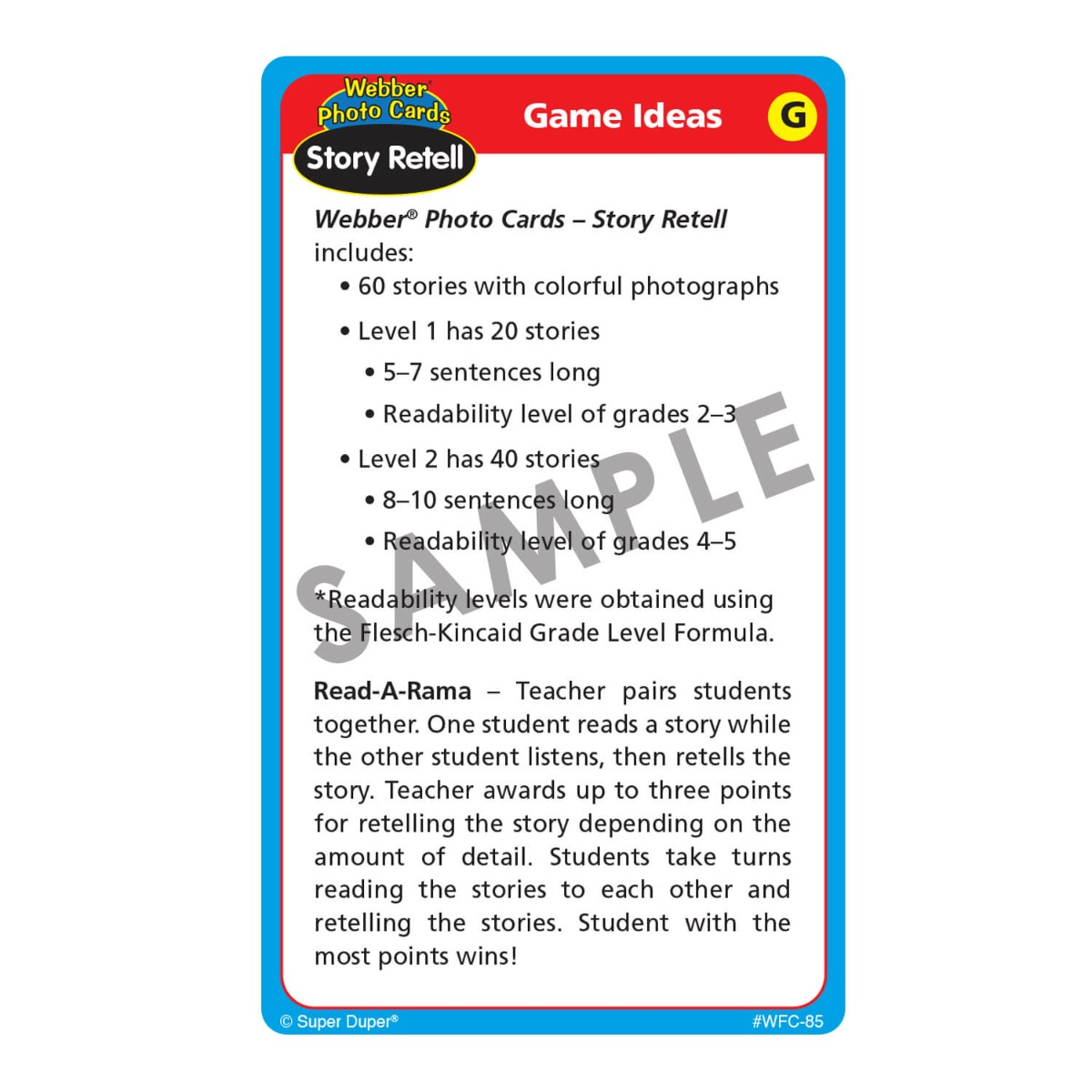 Webber Photo Cards - Story Retell