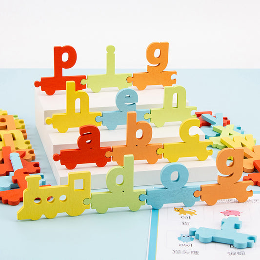 Alphabet Spelling Wooden Train