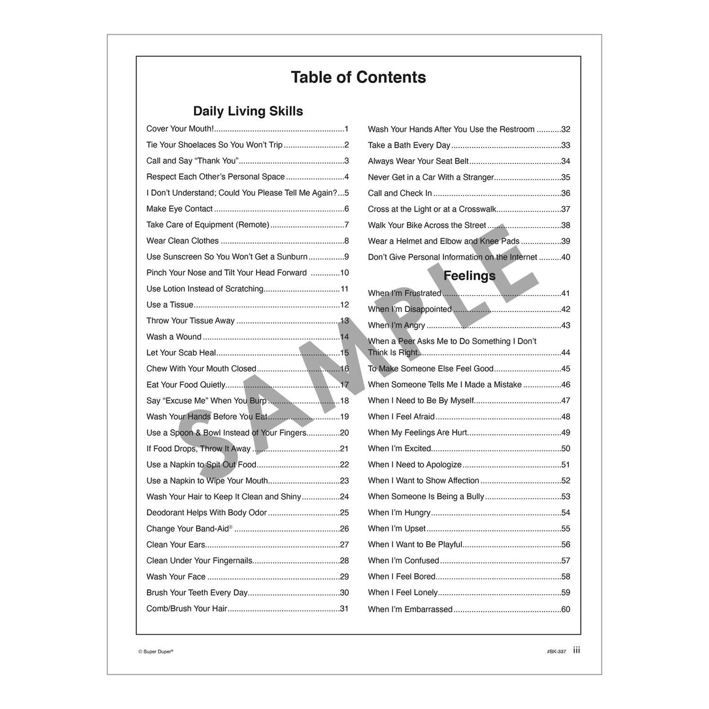 Say and Do Social Scenes for Daily Living Skills and Feelings