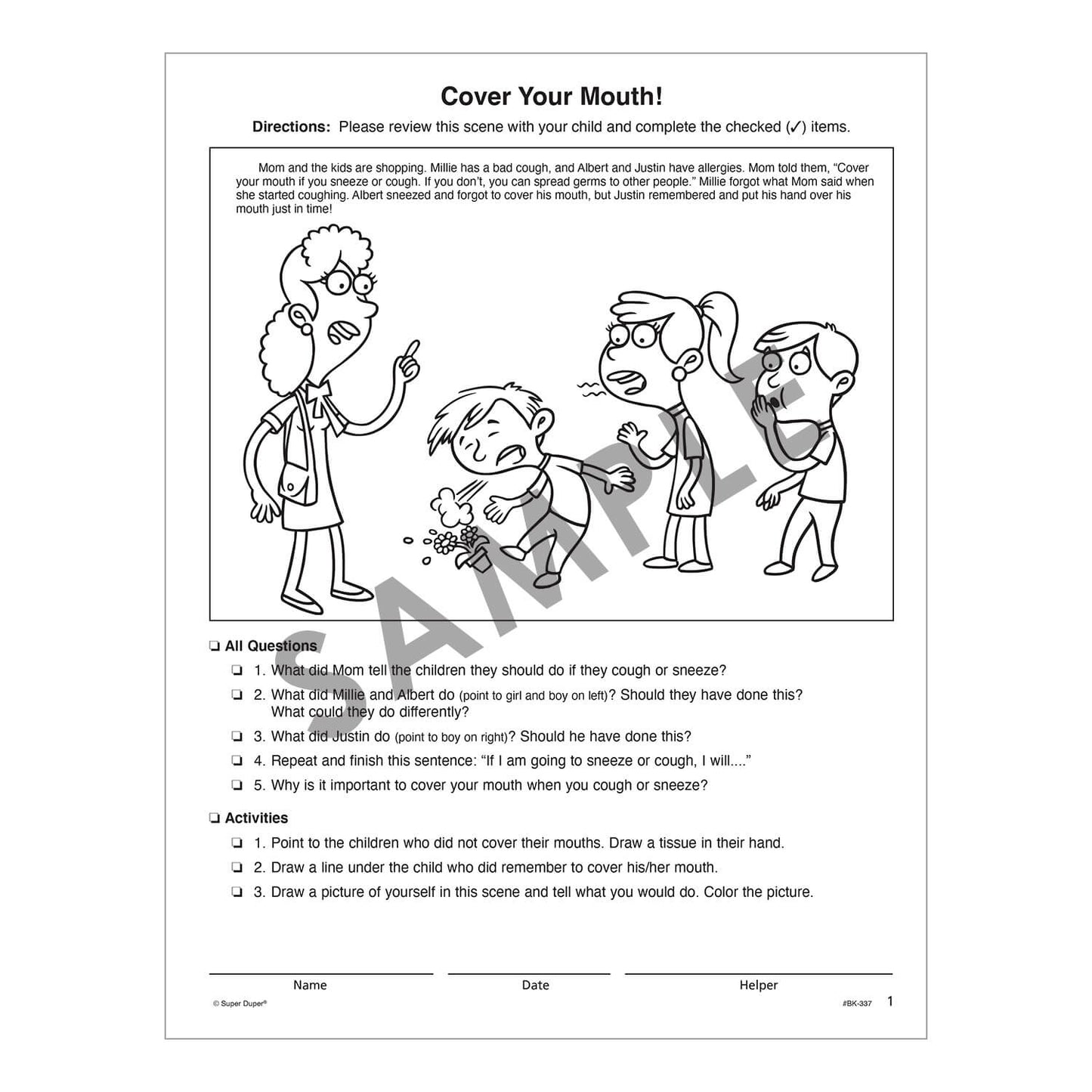 Say and Do Social Scenes for Daily Living Skills and Feelings
