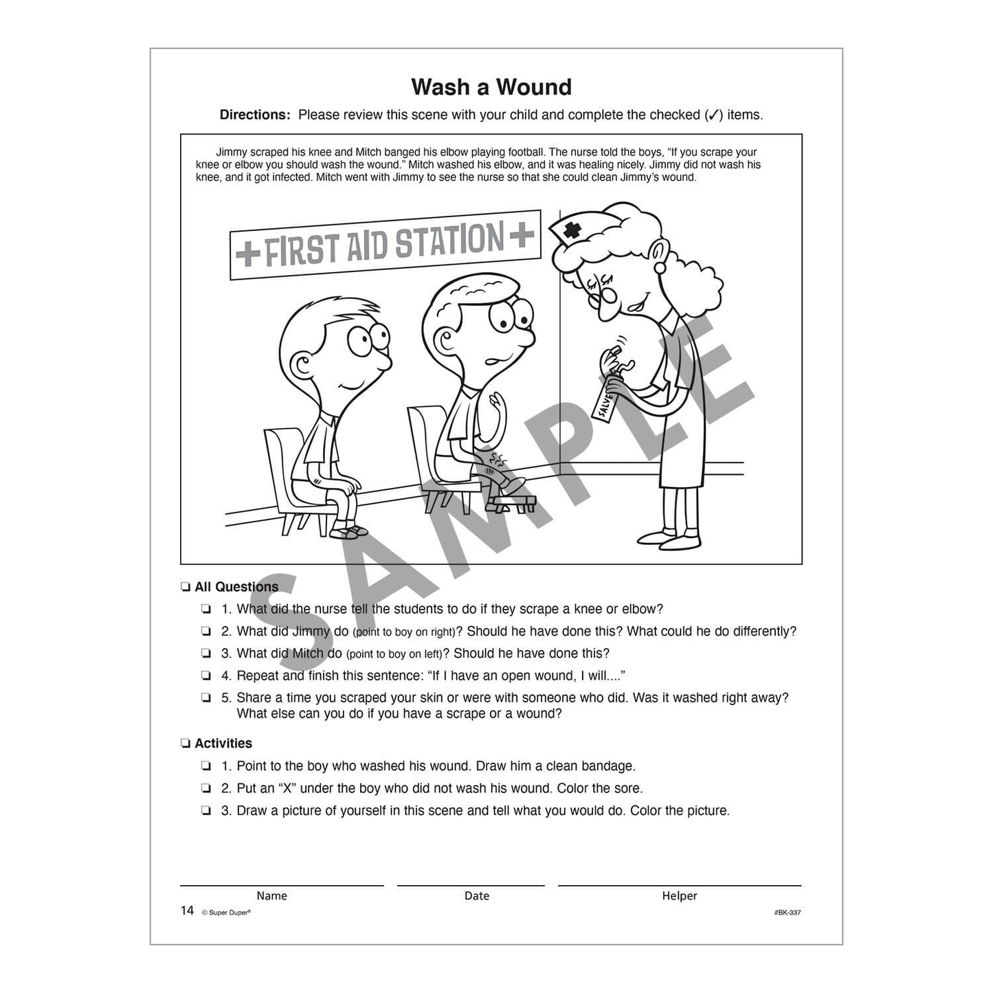 Say and Do Social Scenes for Daily Living Skills and Feelings