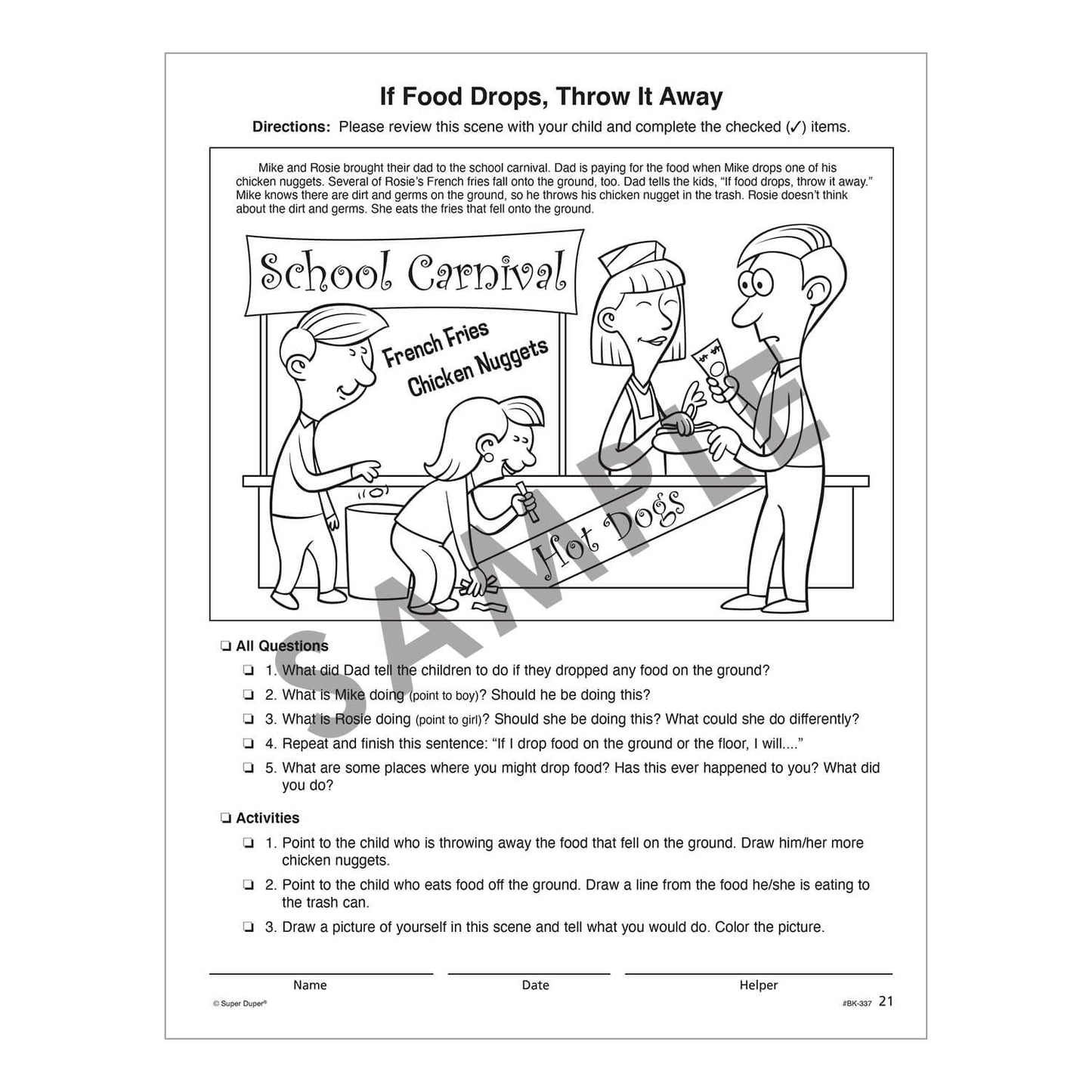 Say and Do Social Scenes for Daily Living Skills and Feelings