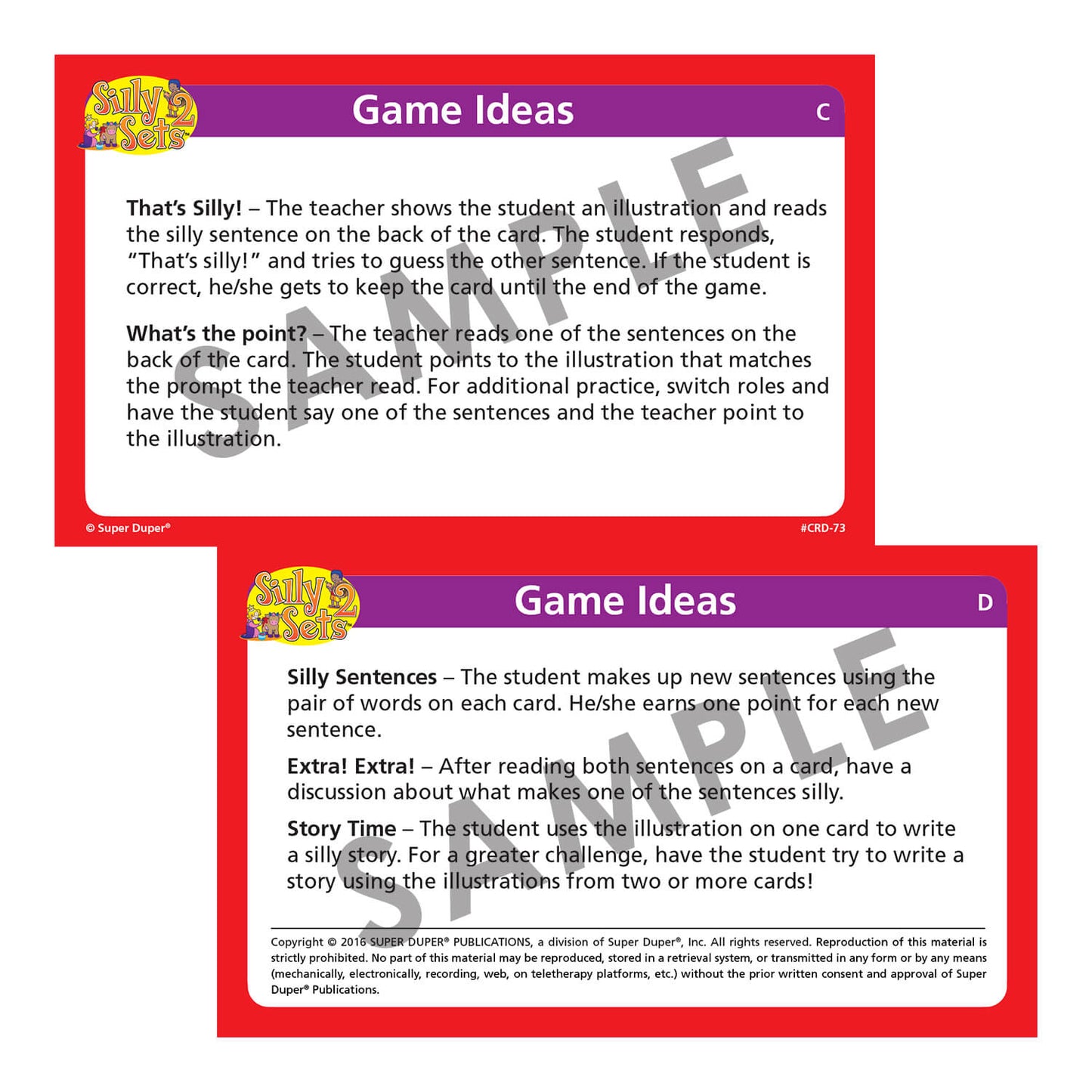 Silly Sets 2 Card Deck