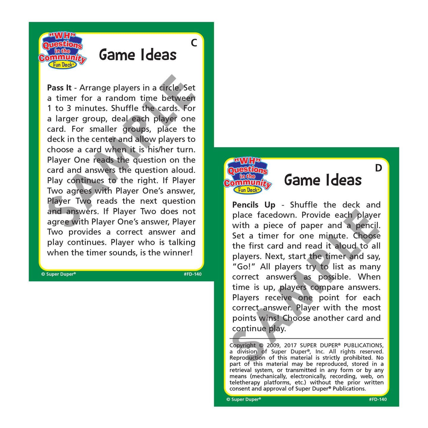 WH Questions in the Community Fun Deck