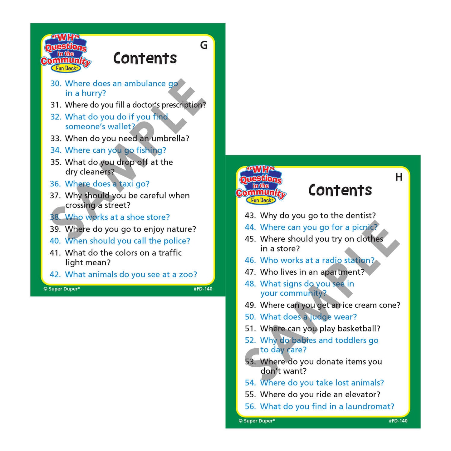 WH Questions in the Community Fun Deck