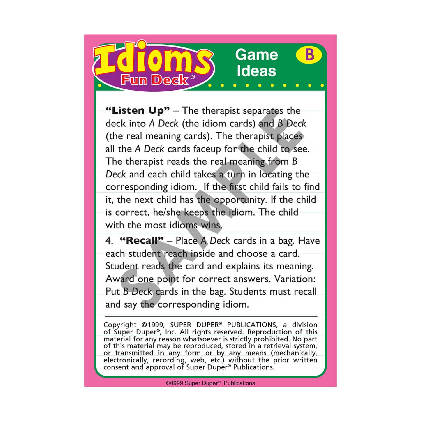 Idioms Fun Deck