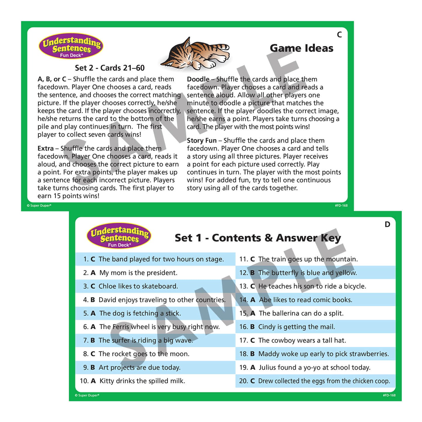 Understanding Sentences Fun Deck