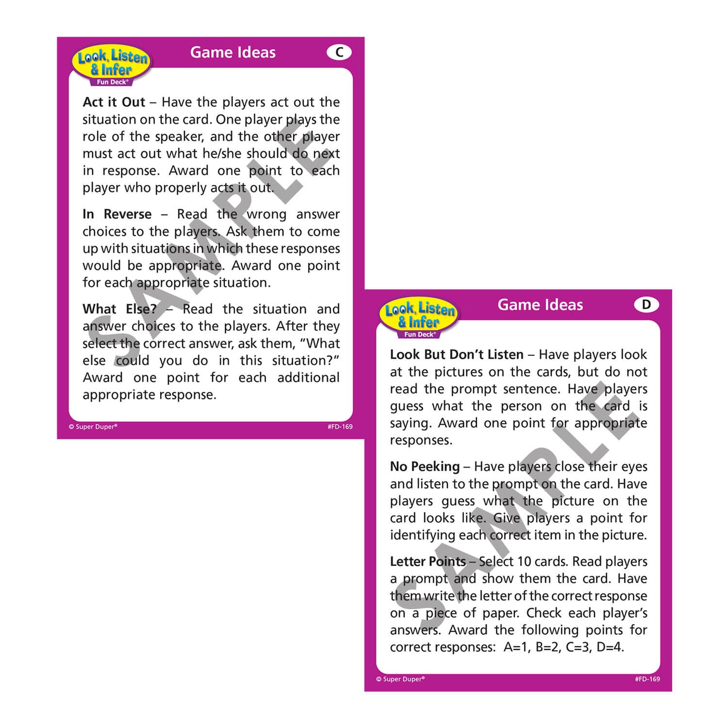 Look, Listen and Infer Fun Deck