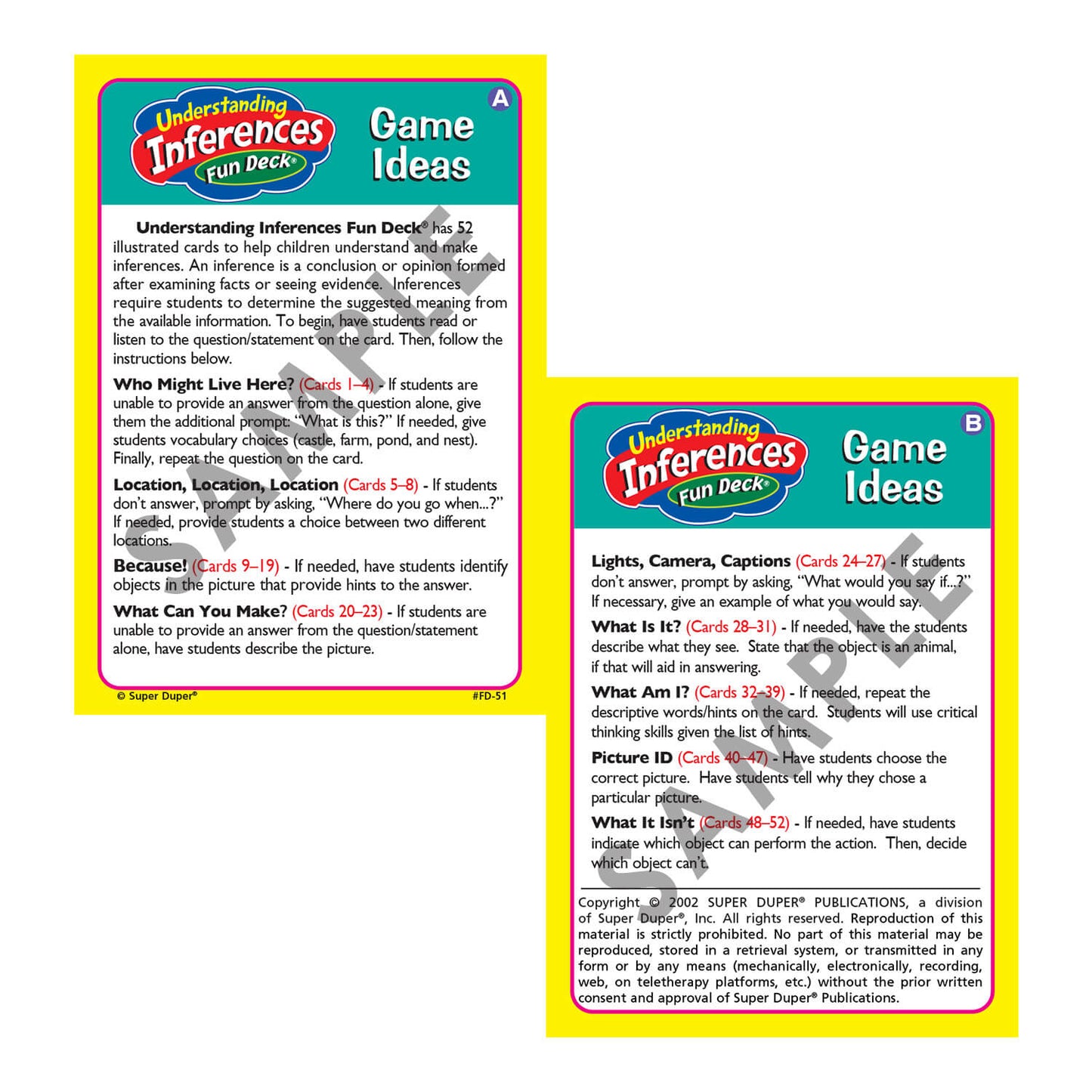 Understanding Inferences Fun Deck
