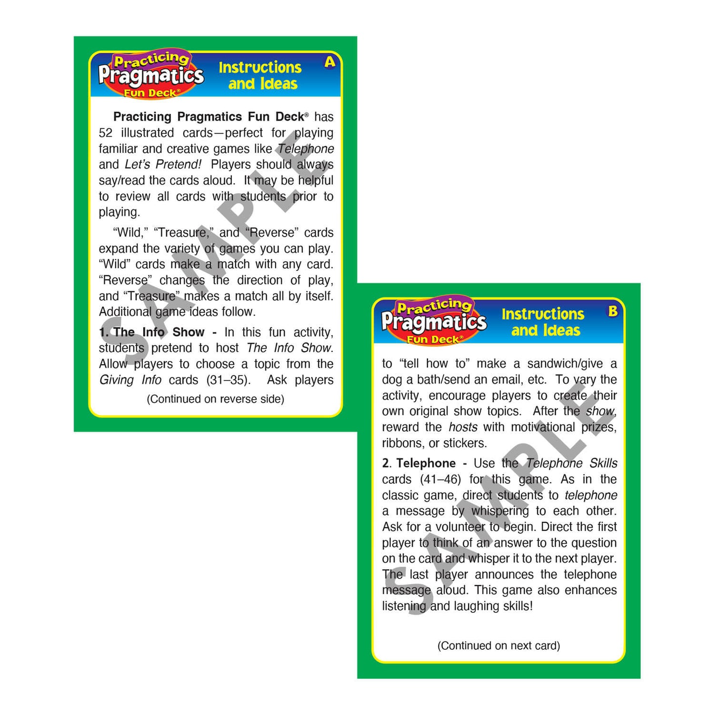 Practicing Pragmatics Fun Deck