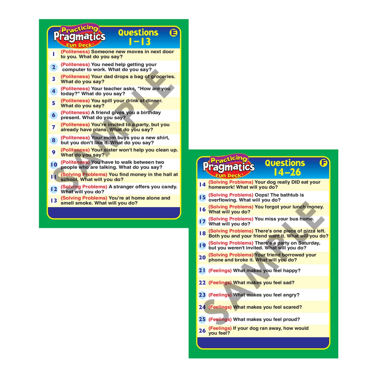 Practicing Pragmatics Fun Deck