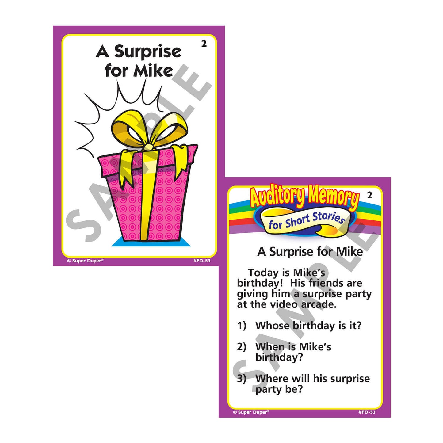 Auditory Memory for Short Stories Fun Deck