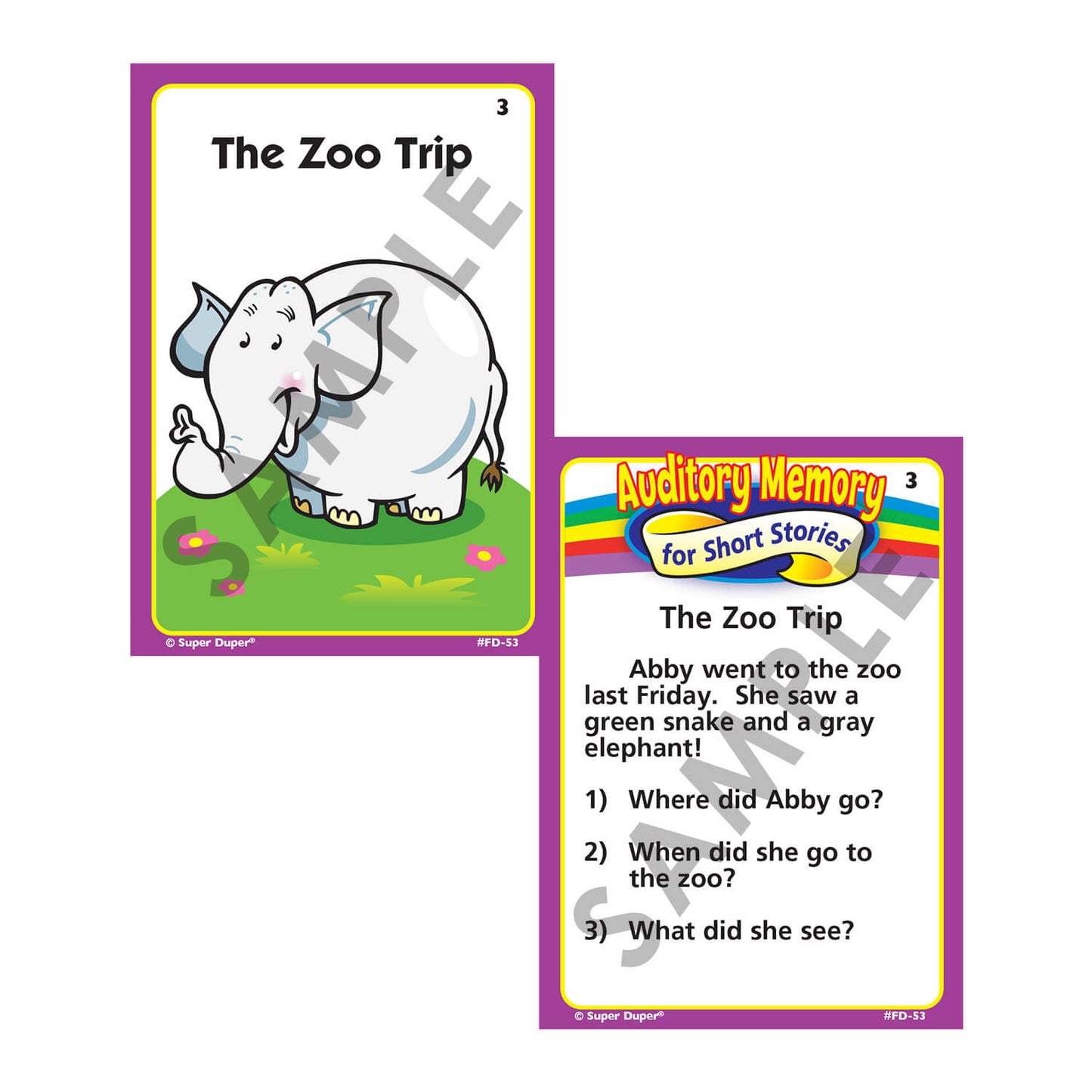 Auditory Memory for Short Stories Fun Deck