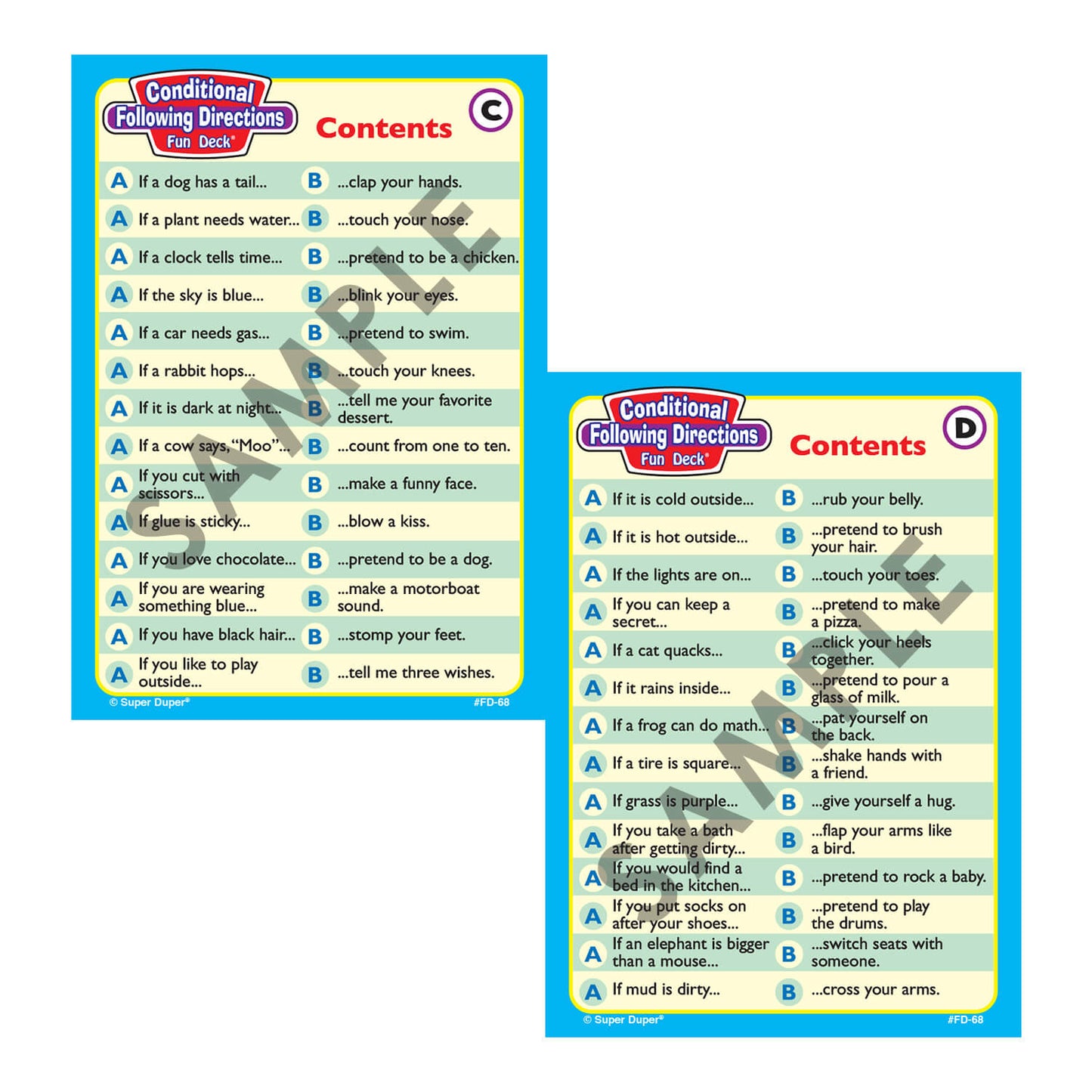 Conditional Following Directions Fun Deck