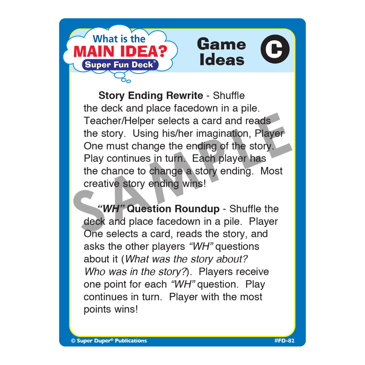 What Is The Main Idea? Super Fun Deck with Super Duper Secret Decoder