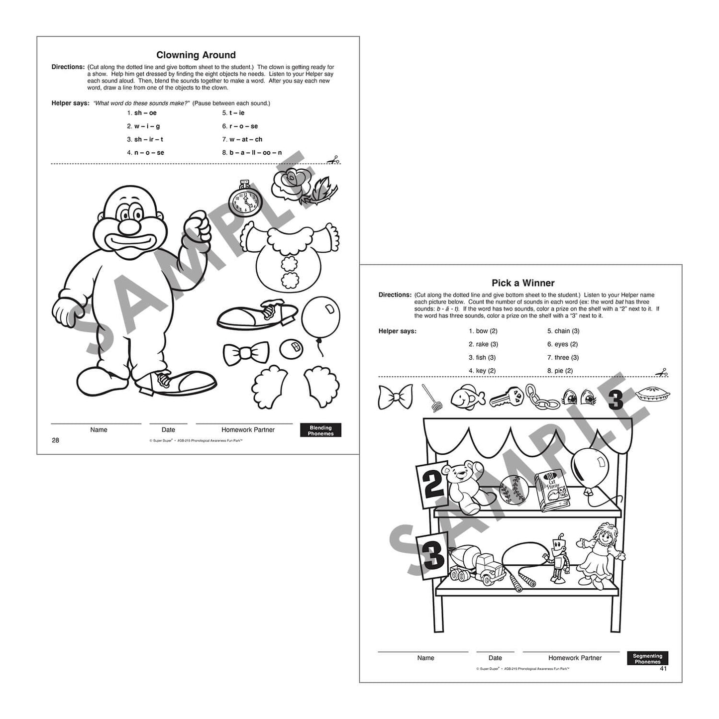 Phonological Awareness Fun Park Board Game with Electronic Spinner