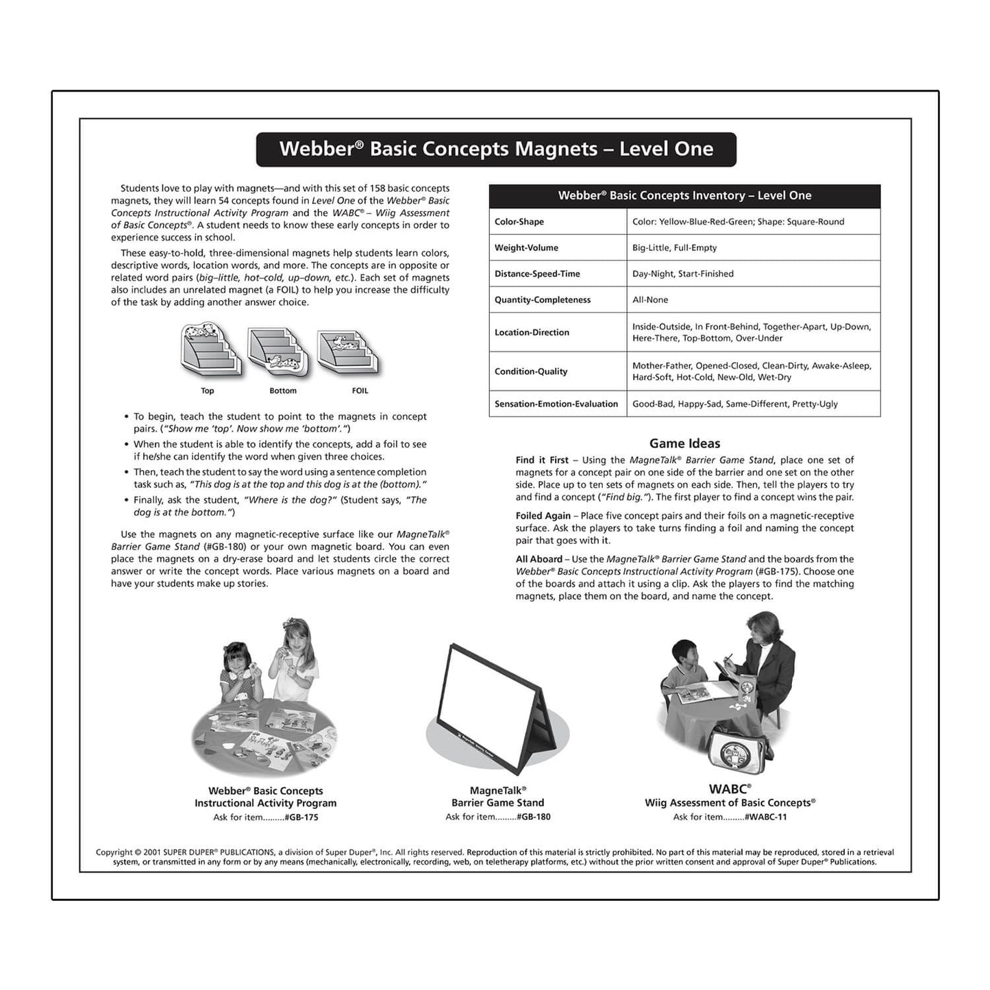 Webber Basic Concepts MagneFoam Magnets - Level One