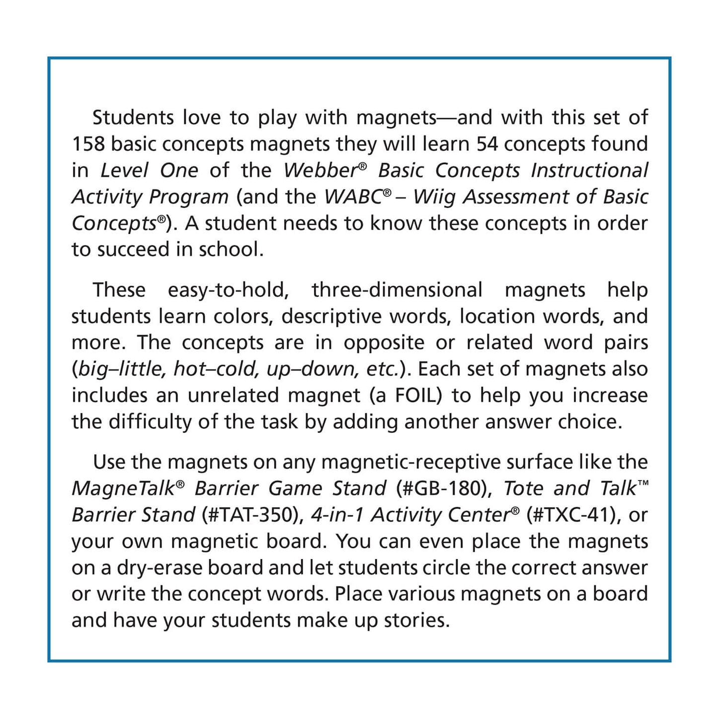 Webber Basic Concepts MagneFoam Magnets - Level One