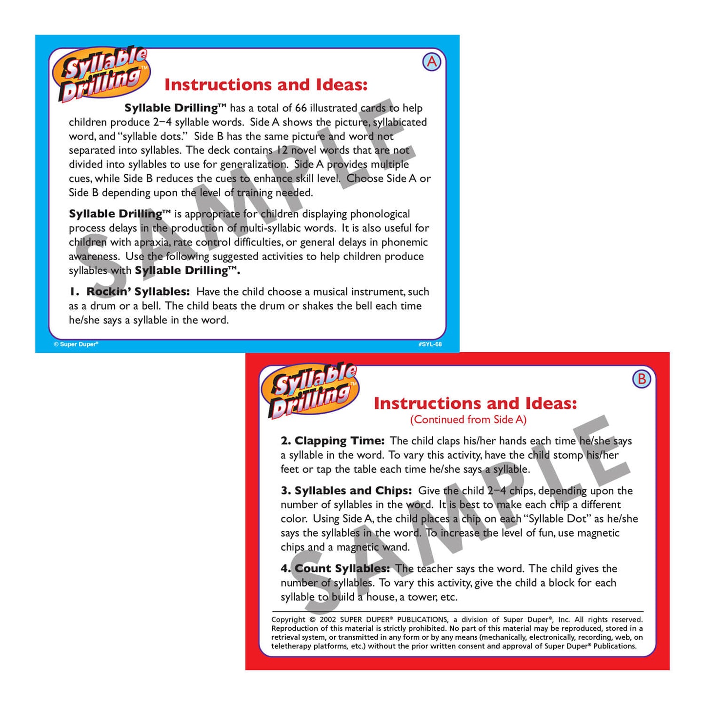 Syllable Drilling Card Deck