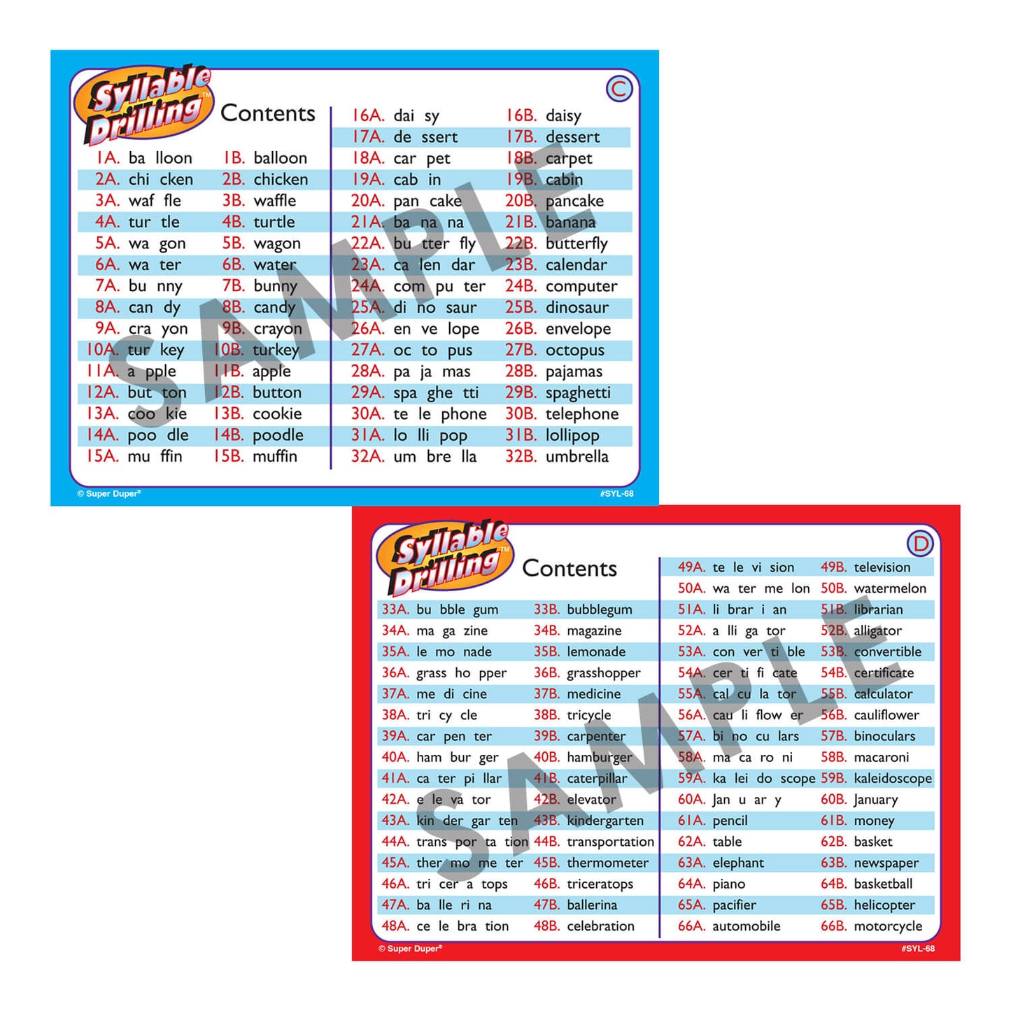 Syllable Drilling Card Deck