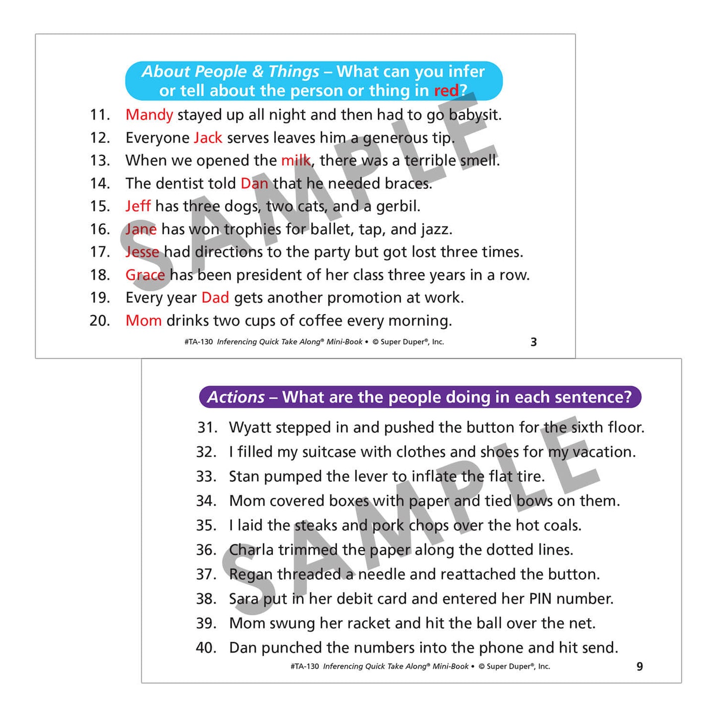 Inferencing Quick Take Along