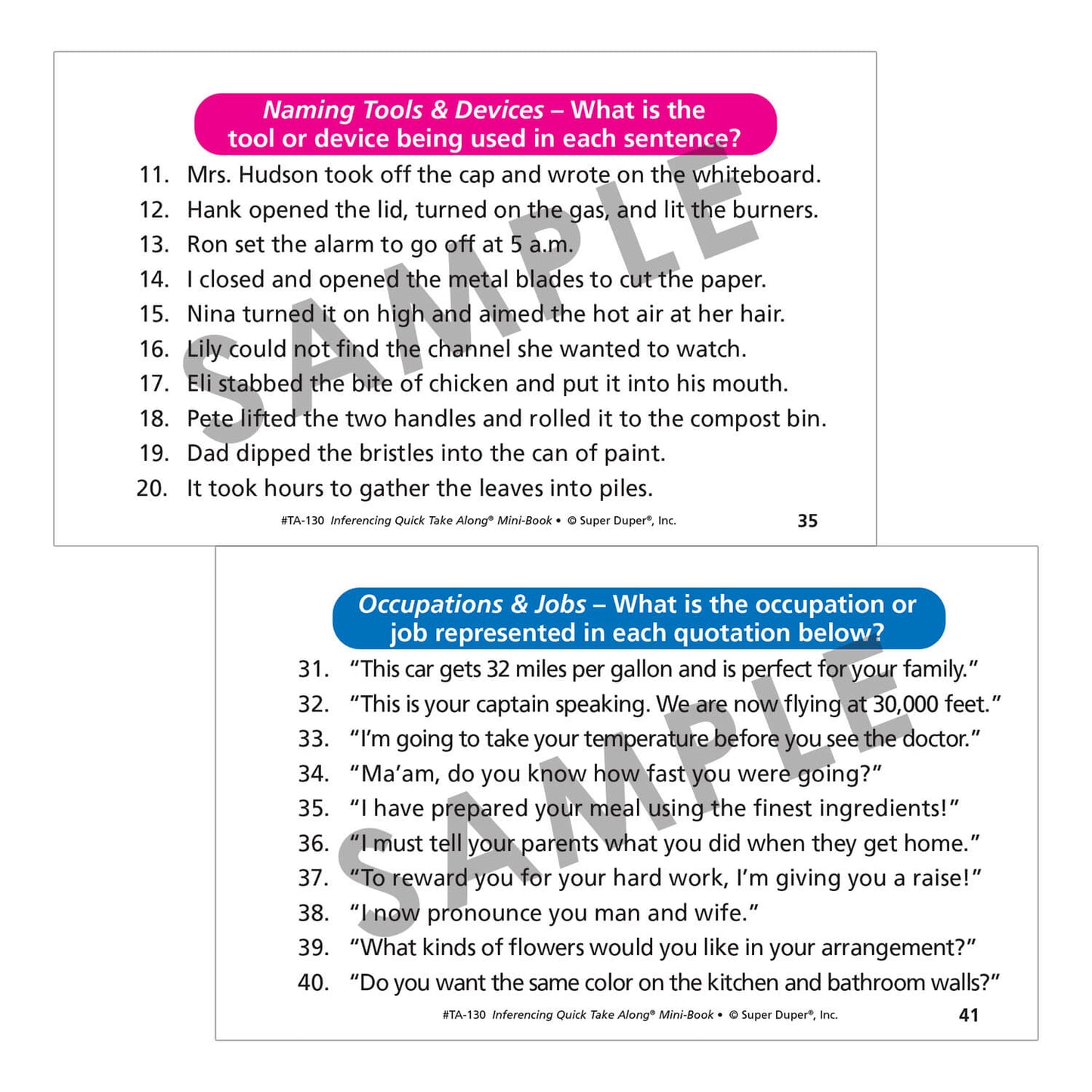 Inferencing Quick Take Along