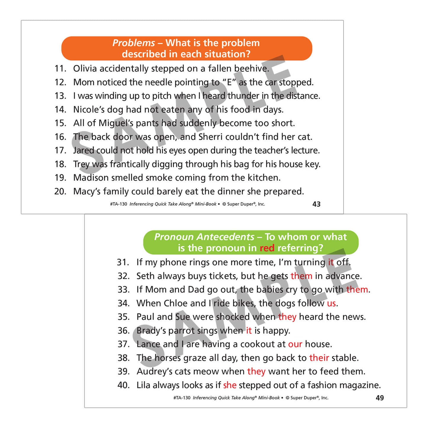 Inferencing Quick Take Along