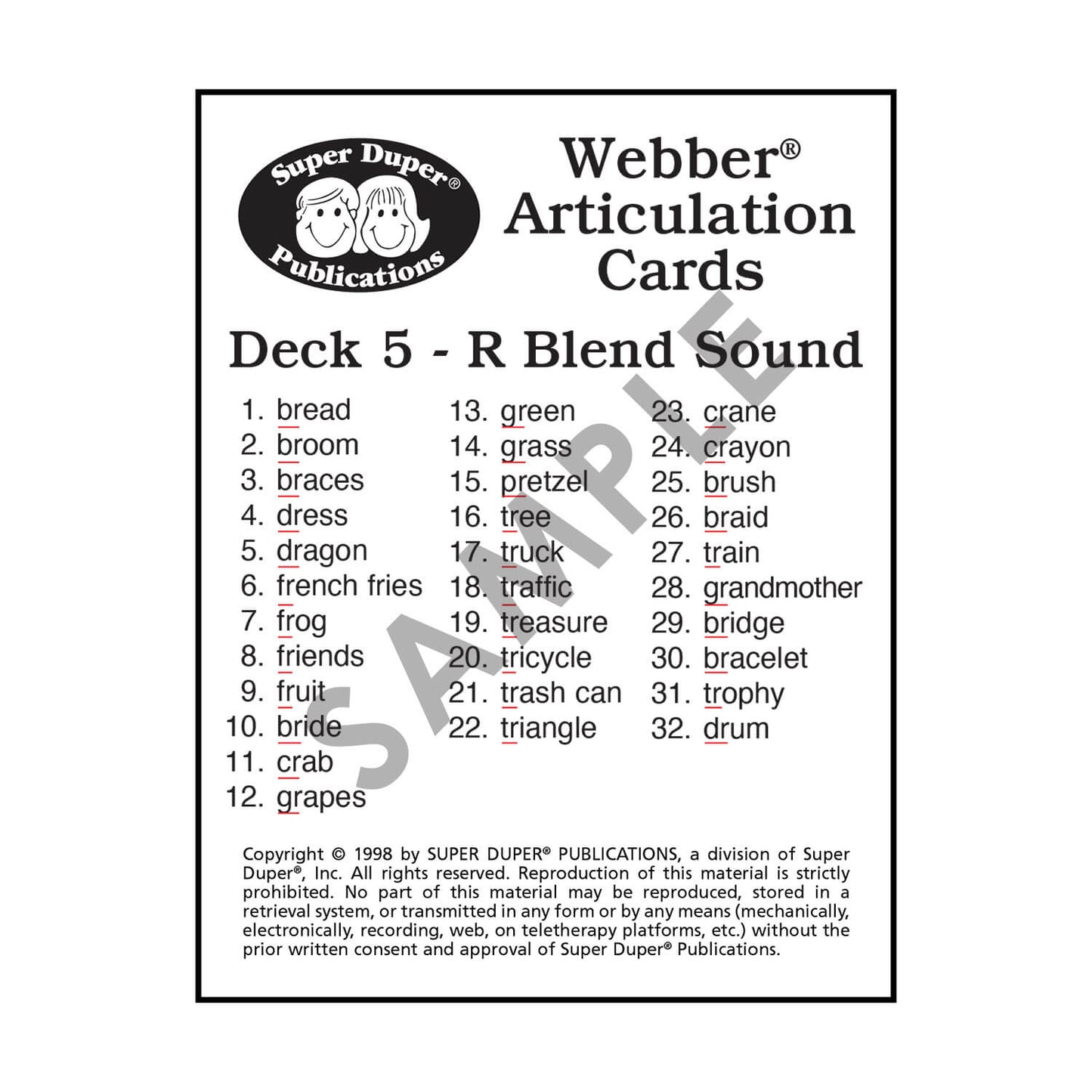 Webber Articulation Cards Bundle I (S, R, L, Z, S Blends, R Blends, L Blends)
