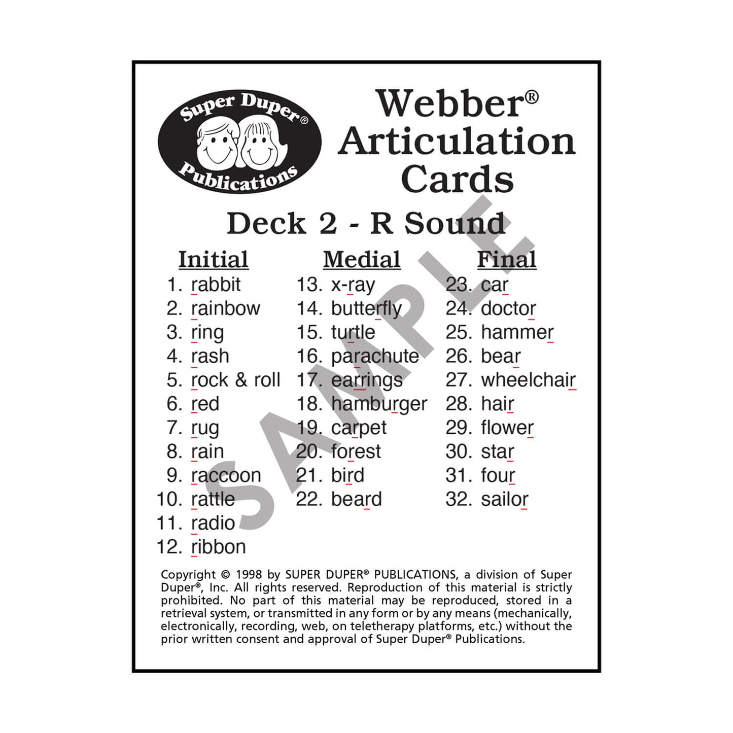 Webber Articulation Cards Bundle I (S, R, L, Z, S Blends, R Blends, L Blends)