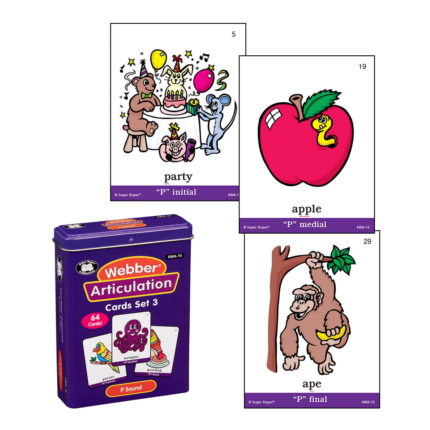 Webber Articulation Cards Bundle III (P, B, T, D, M, J and Animal Pairs)