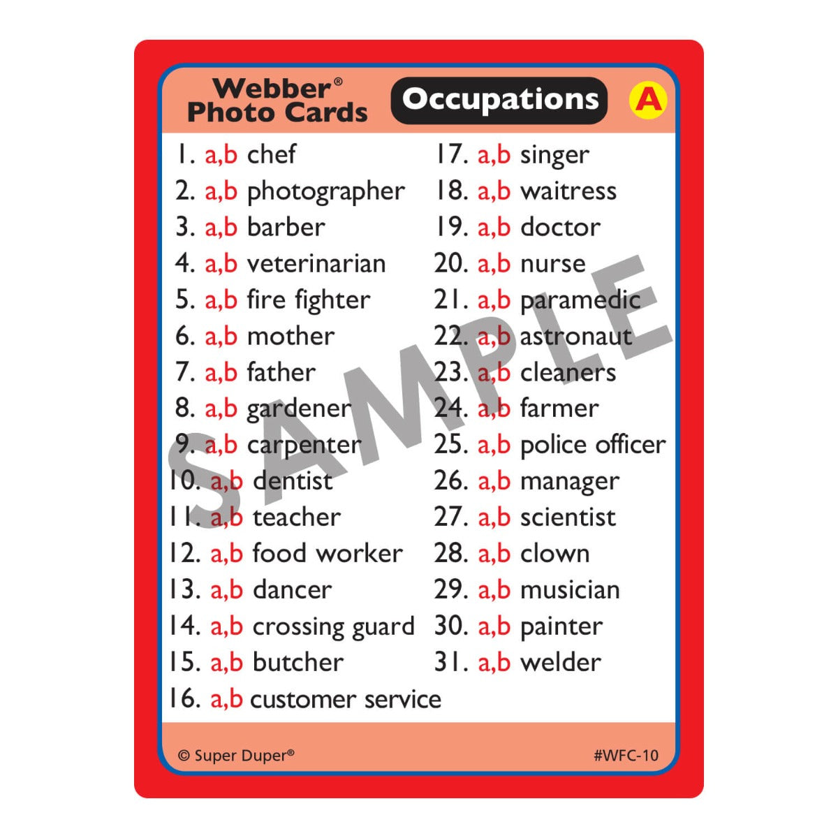 Webber Photo Cards - Occupations
