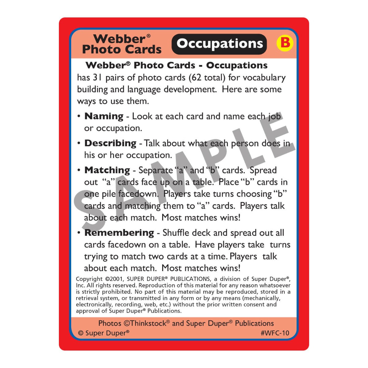 Webber Photo Cards - Occupations