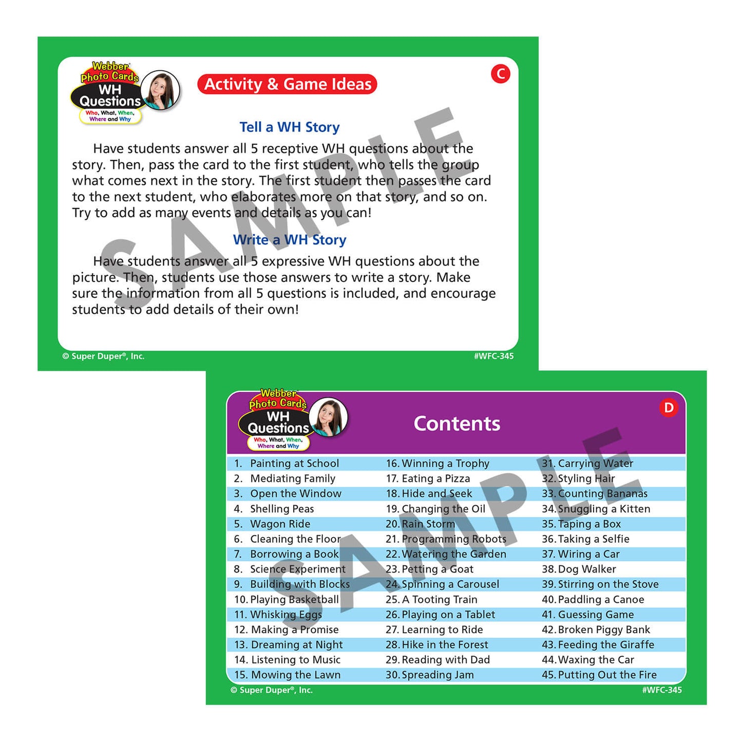 Webber Photo Cards - WH Questions