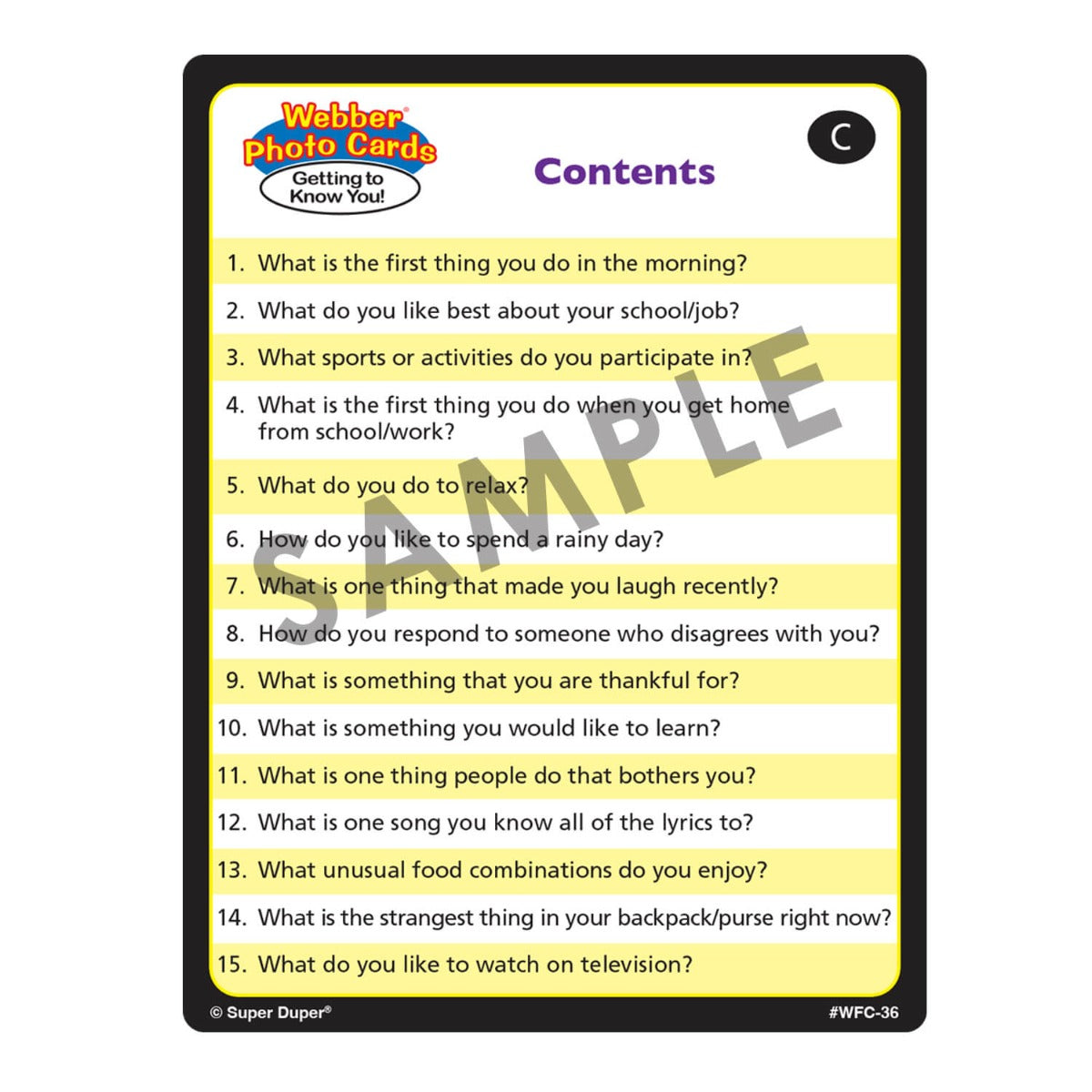 Webber Photo Cards - Getting To Know You
